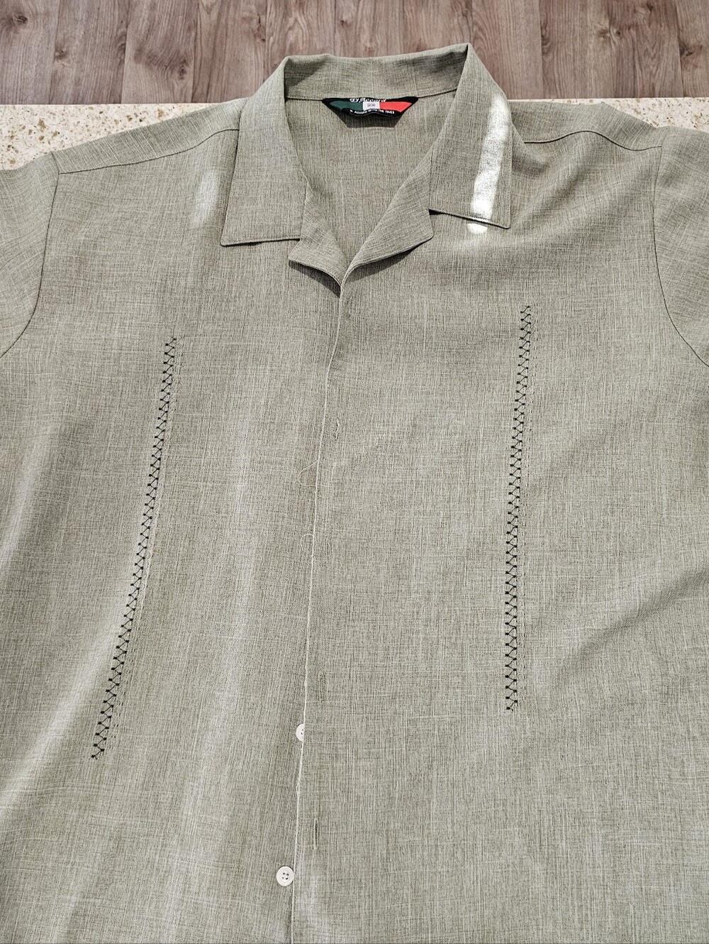 Men's 2xl Light Sage Button-Up Camp Shirt